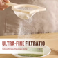 🥣 Multifunksjonelt kjøkkensil-sett med trakt ✨ Fint stålsil for juice, sauser, supper & babymat