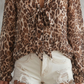 🎁Nyheter 50% AV🌸 Leopard V-hals Knyttopp – Vill Feminin Stil ⏰