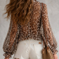 🎁Nyheter 50% AV🌸 Leopard V-hals Knyttopp – Vill Feminin Stil ⏰