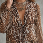 🎁Nyheter 50% AV🌸 Leopard V-hals Knyttopp – Vill Feminin Stil ⏰