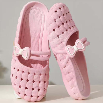 🎉 BEGRENSET TID 50% RABATT! 👡 Pustende Sløyfe-Mules – Skysøft Slip-Ons ☁️