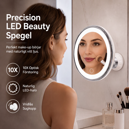 🎁 2026 Nya Ankomster 50% rabatt💥10x förstorande sminkspegel med LED-ljus och sugkopp – perfekt för felfri makeup och hudvård ✨