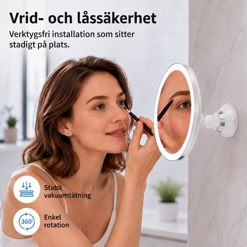 🎁 2026 Nya Ankomster 50% rabatt💥10x förstorande sminkspegel med LED-ljus och sugkopp – perfekt för felfri makeup och hudvård ✨