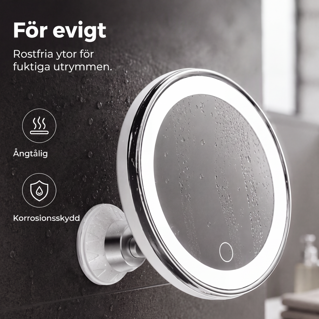 🎁 2026 Nya Ankomster 50% rabatt💥10x förstorande sminkspegel med LED-ljus och sugkopp – perfekt för felfri makeup och hudvård ✨