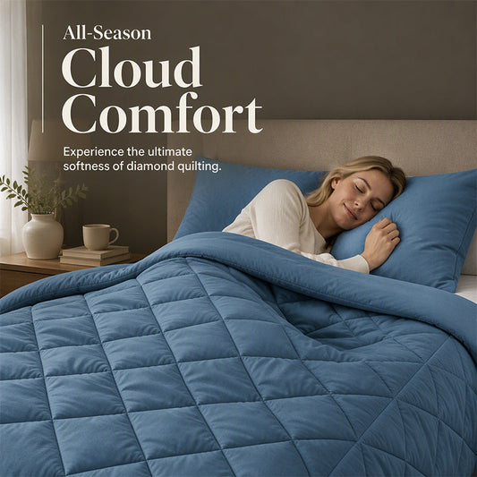 🔥Time-Limited Special💥 3-Piece Quilted Comforter Set – Soft Microfibre Duvet with Pillowcases ❄️