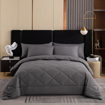🔥Time-Limited Special💥 3-Piece Quilted Comforter Set – Soft Microfibre Duvet with Pillowcases ❄️