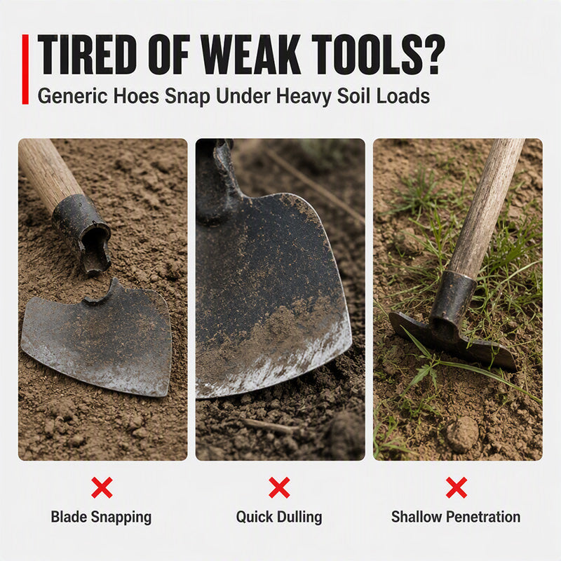 🎁 2026 Nya Ankomster 50% rabatt💥Heavy duty manganese steel flat hoe head – slitstark, värmebehandlad & precisionsslipad – perfekt för jordbruk och trädgård 💪
