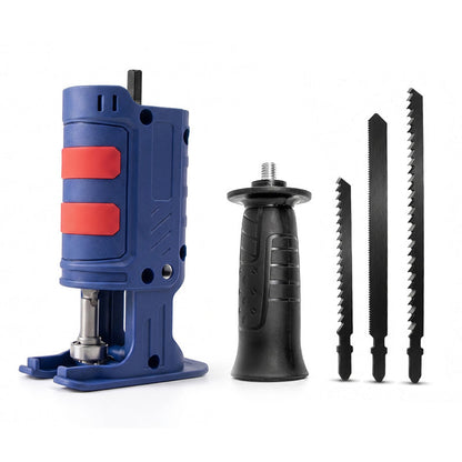 🔥Time-Limited Special💥Drill-to-Reciprocating Saw Adapter – 50% OFF! 3 interchangeable blades, ergonomic handle, compact 0.4kg – turn your drill into a multi-cutter.