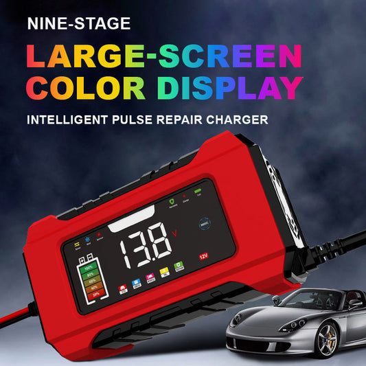 🎁 2026 Nya Ankomster 50% rabatt💥Intelligent bilbatteriladdare 12V 6A – 9 steg & pulsreparation – LCD-färgdisplay för bly-syrabatterier 🚗