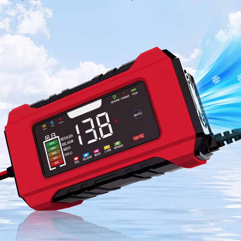 🎁 2026 Nya Ankomster 50% rabatt💥Intelligent bilbatteriladdare 12V 6A – 9 steg & pulsreparation – LCD-färgdisplay för bly-syrabatterier 🚗