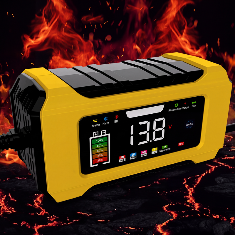 🎁 2026 Nya Ankomster 50% rabatt💥Intelligent bilbatteriladdare 12V 6A – 9 steg & pulsreparation – LCD-färgdisplay för bly-syrabatterier 🚗