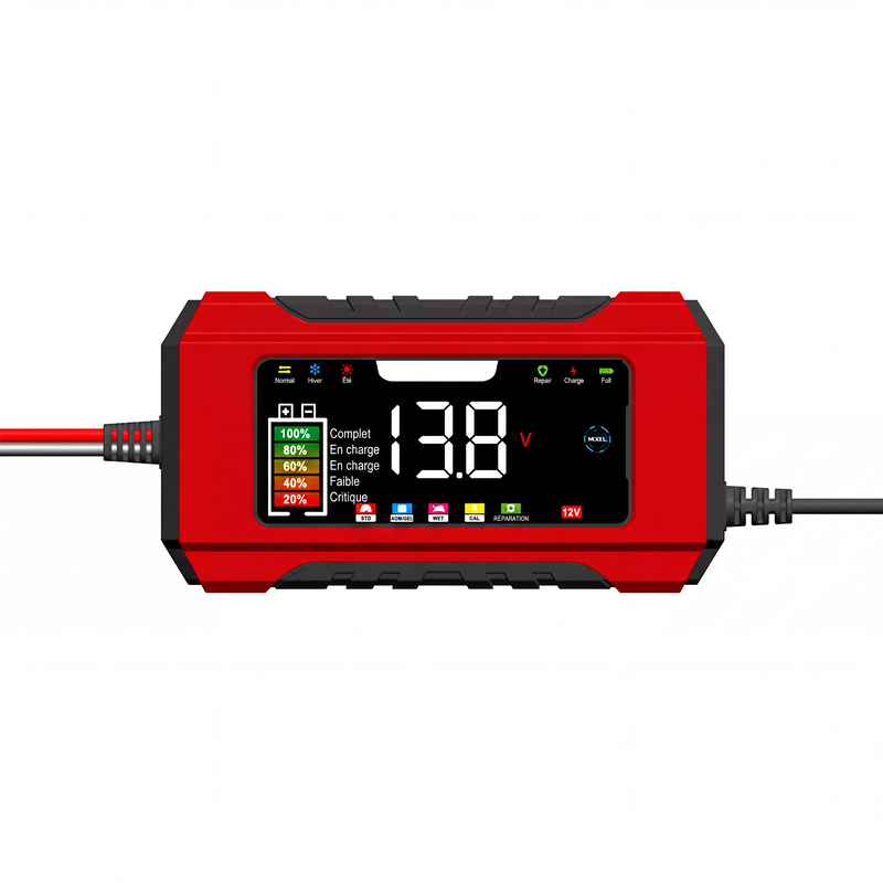 🎁 2026 Nya Ankomster 50% rabatt💥Intelligent bilbatteriladdare 12V 6A – 9 steg & pulsreparation – LCD-färgdisplay för bly-syrabatterier 🚗