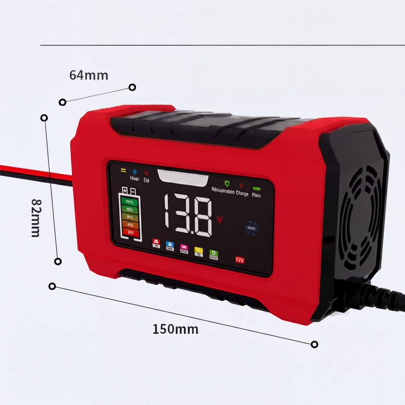 🎁 2026 Nya Ankomster 50% rabatt💥Intelligent bilbatteriladdare 12V 6A – 9 steg & pulsreparation – LCD-färgdisplay för bly-syrabatterier 🚗