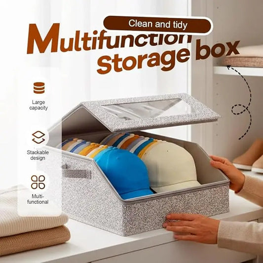 ⏳Time-Limited Special⏰Careluxpro Stackable Hat Storage Box with Clear Window
