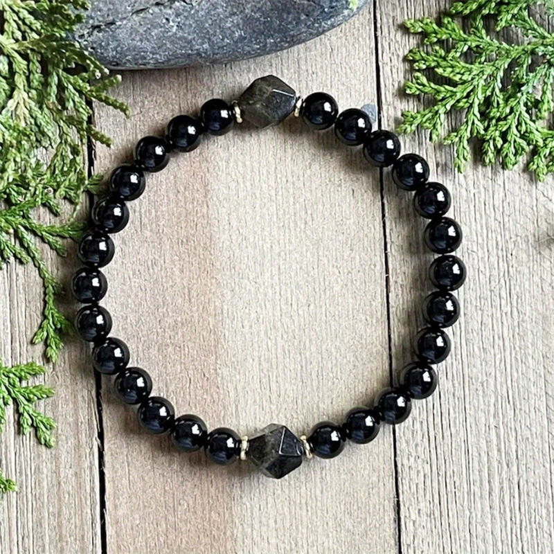 💎✨50% RABATT⏰ Elegant obsidianarmband, klassisk design, vacker accessoar🖤