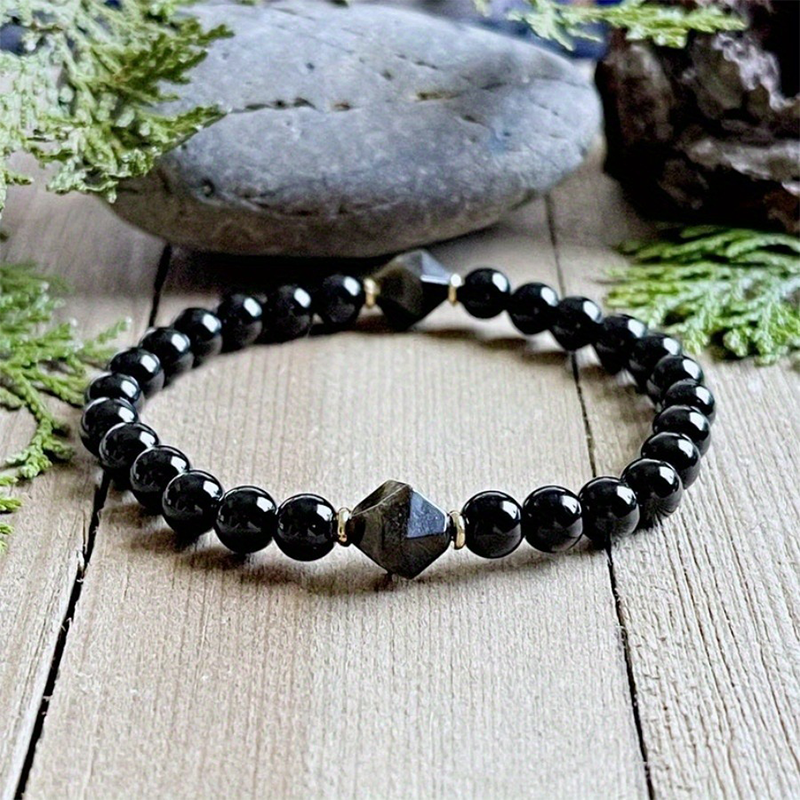 💎✨50% RABATT⏰ Elegant obsidianarmband, klassisk design, vacker accessoar🖤