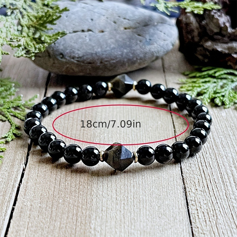 💎✨50% RABATT⏰ Elegant obsidianarmband, klassisk design, vacker accessoar🖤