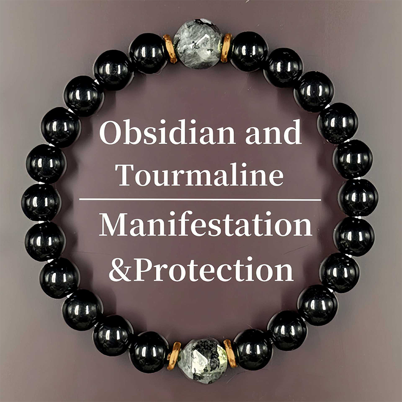 💎✨50% RABATT⏰ Elegant obsidianarmband, klassisk design, vacker accessoar🖤