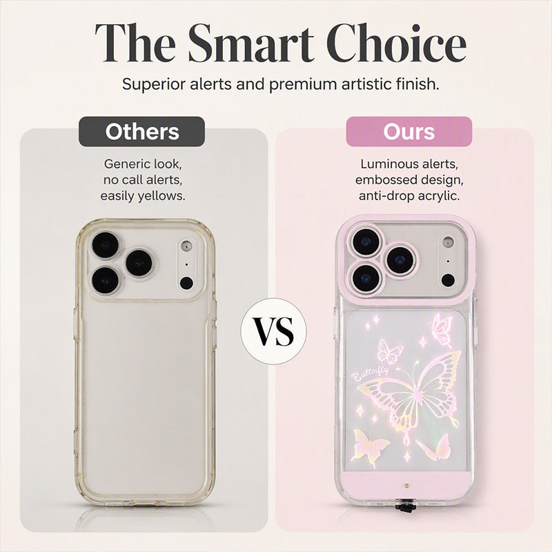 🎁 2026 Nya Ankomster 50% rabatt💥LED Upplyst Fjärilstelefonfodral – Färgskiftande Skal för iPhone, Y2K Estetik Festtillbehör ✨🌈