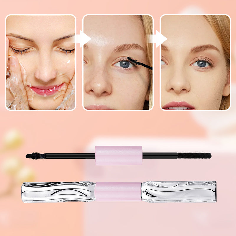 🎁 2026 Nya Ankomster 50% rabatt💥2-i-1 Långvarig Volymgivande och Böjd Mascara – dubbelborstdesign, vattentålig & klumpfri – perfekt för en professionell, mångdimensionell franslook 👁️✨