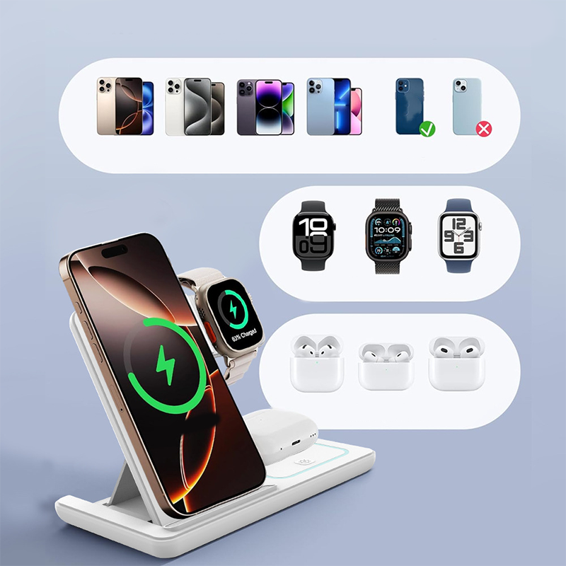 🎁 2026 Nya Ankomster 50% rabatt💥TECH DEAL – Ladda mobil, smartklocka och hörlurar samtidigt utan kabelkaos – 3-i-1 trådlöst laddningsställ