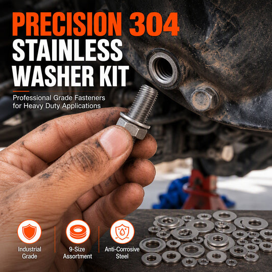Stainless Steel Washer Assortment Kit Flat Gaskets and Sealing Rings Set with Storage Box