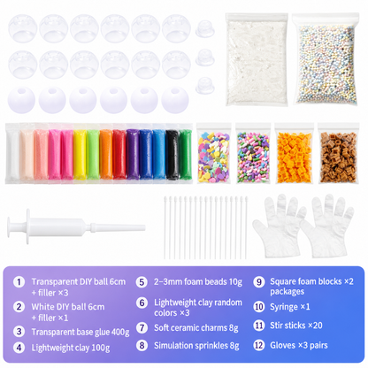 🔥Time-Limited Special💥50K+ SOLD! 🧪DIY Squeeze Ball Making Kit – mix colorful clay & sparkling fillers, leak-proof slow-rising fun. No-mess craft for kids! 🎨✅