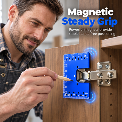 🔥Time-Limited Special💥Aluminum Alloy Magnetic Hinge Installation Template and Quick Positioning Fixing Plate Tool