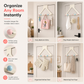 🔥Time-Limited Special💥Cream Over the Door Hook Organizer Rack Heightened and Reinforced Punch Free Heavy Duty Coat Hat and Bag Hanging Rack for Bedroom