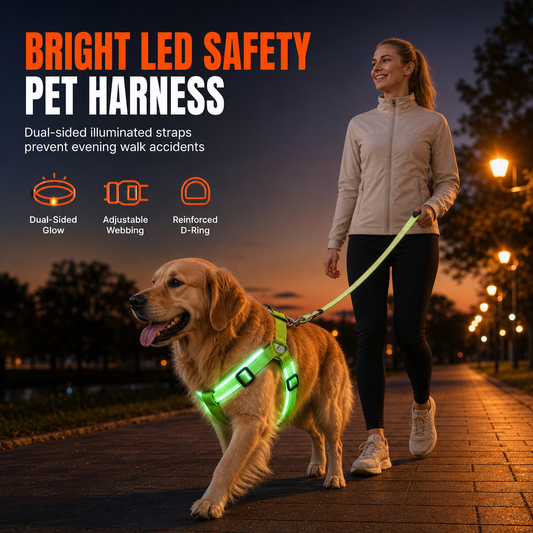 🔥Time-Limited Special💥Adjustable LED Dog Harness Luminous Flashing Pet Chest Strap