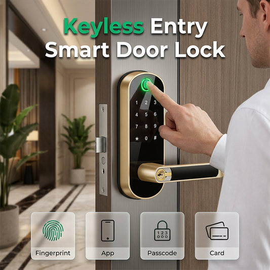 🔥Time-Limited Special💥 Keyless Smart Door Lock! 5-in-1 unlocking, fingerprint in under a second, remote app control – upgrade your home security. 🏠