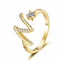 ✨ 50% RABATT! 💍 Justerbar Rhinestone Initialbokstav Ring for Kvinner